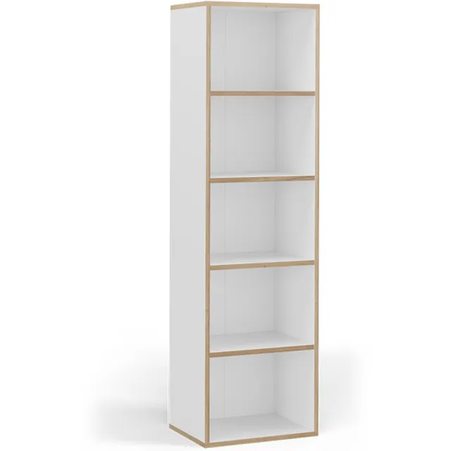 Vicco Tetrix Boekenkast – 40 x 140 cm met 5 compartimenten Wit