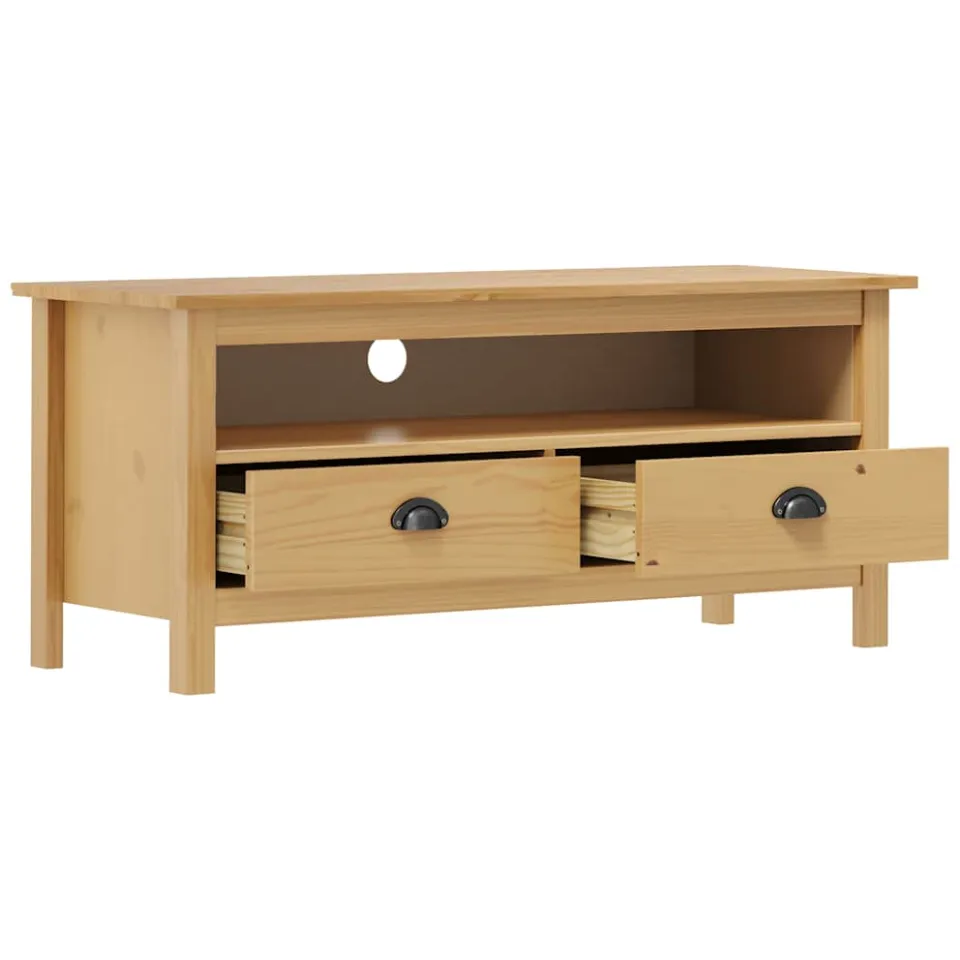 vidaXL Tv-meubel Hill 110x40x47 cm grenenhout honingbruin bruin, foto 3