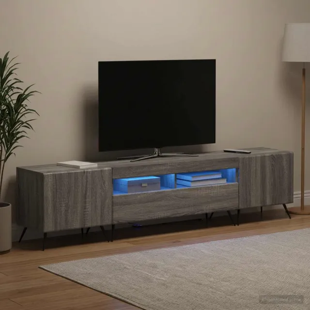 vidaXL LED tv-meubel BREDA 3 st Grijs Sonoma Bewerkt hout, foto 2