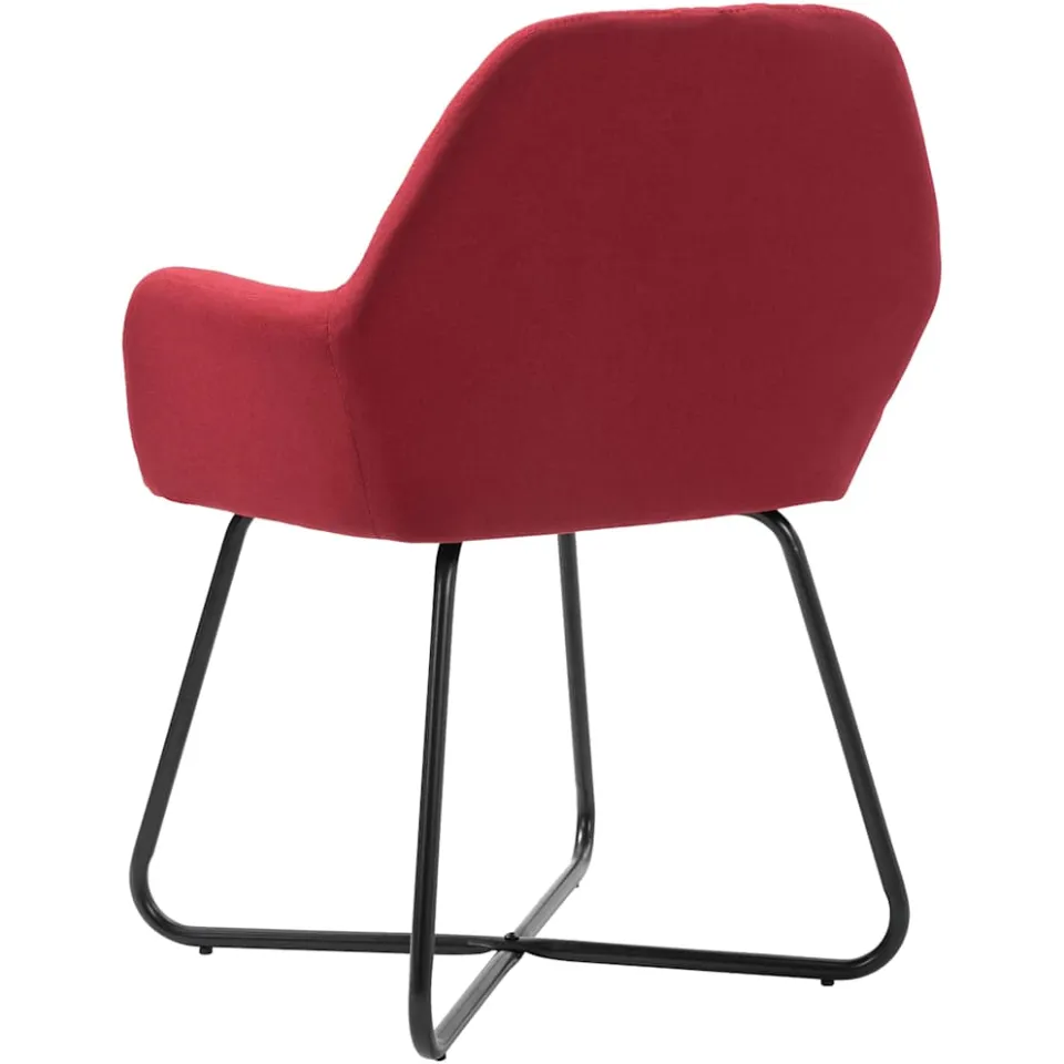 vidaXL Eetkamerstoelen 2 st stof wijnrood, foto 4