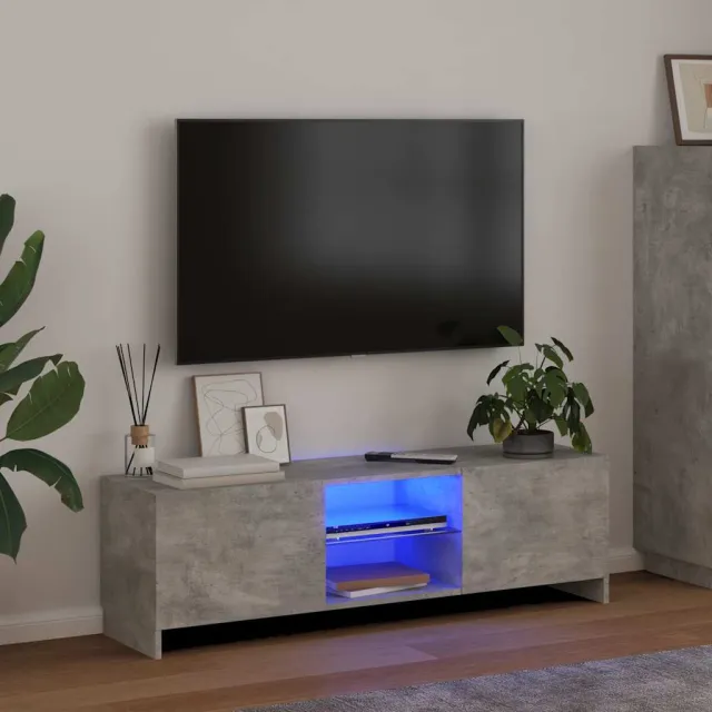 vidaXL Tv-meubel met LED-verlichting 120x30x36 cm betongrijs