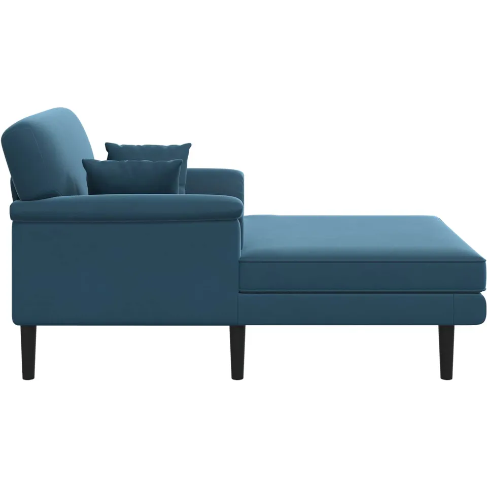 vidaXL Chaise longue Blauw fluweel, foto 4