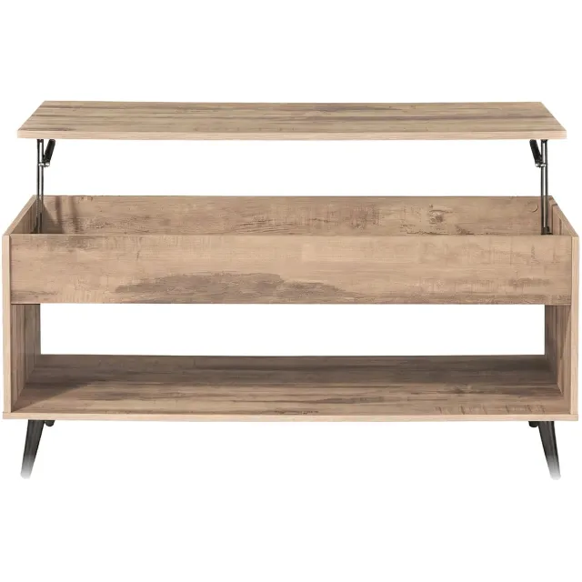 Songmics Woonkamertafel - In hoogte verstelbare salontafel - Verborgen opbergvak - Kameelbruin Kameelbruin-zwart