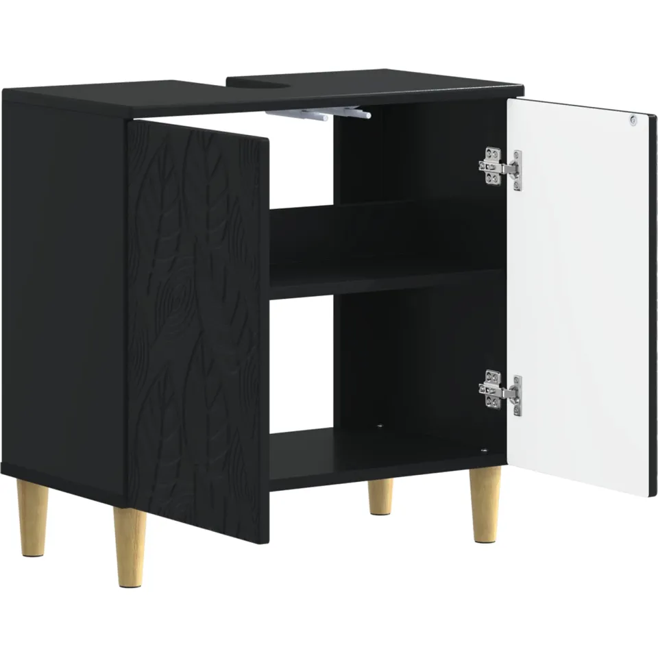 vidaXL Badkamer wastafelkast DELFT Zwart 59,5 x 31,5 x 59 cm