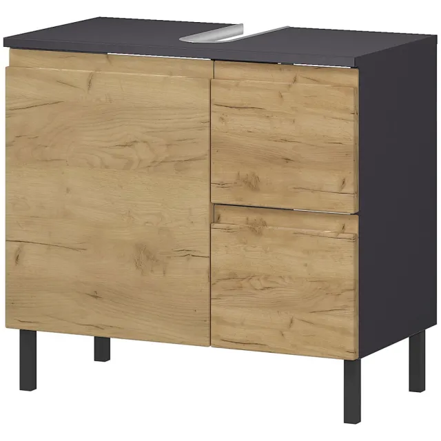 Wastafelkast Abrantes Eiken 60 cm Bruin | Grijs