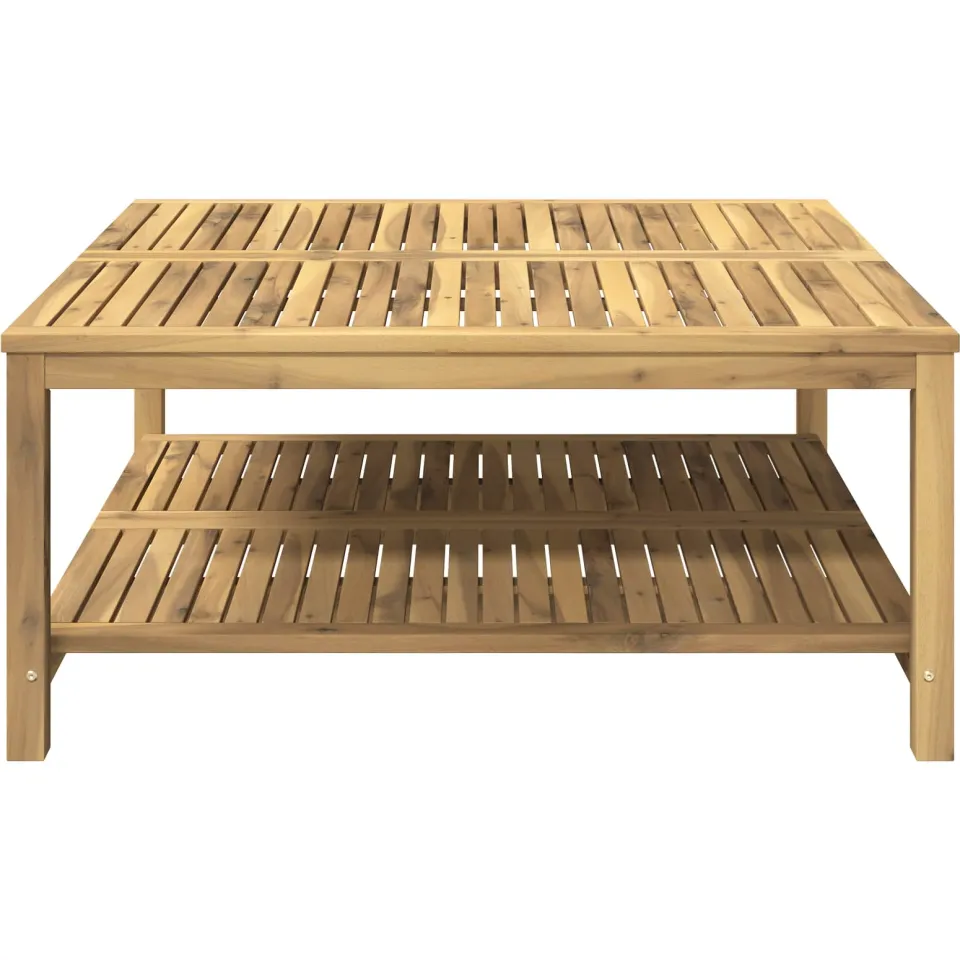 vidaXL Salontafel Witgewassen 100,5 x 98 x 45 cm Massief Acaciahout, foto 2