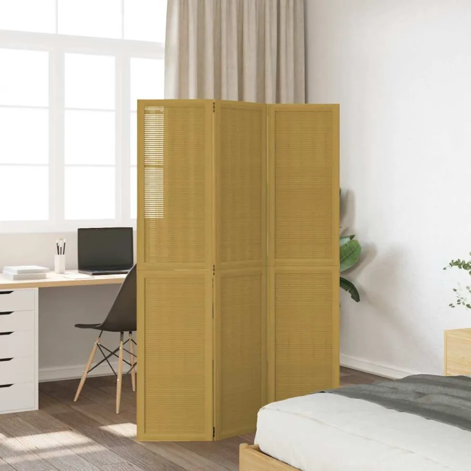 vidaXL Kamerscherm met 3 panelen massief paulowniahout bruin, foto 3