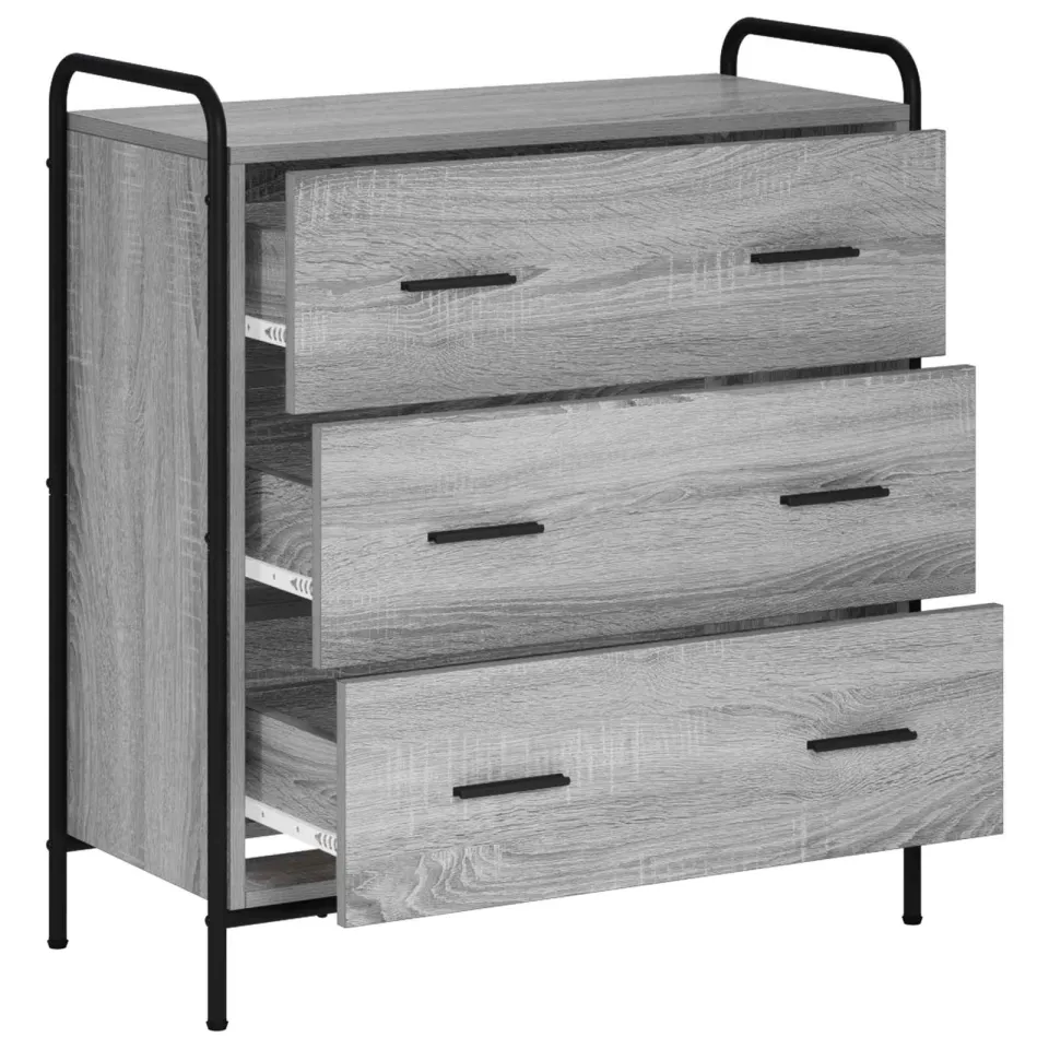 vidaXL Dressoir Grijs Sonoma 97 x 33 x 81 cm Bewerkt hout
