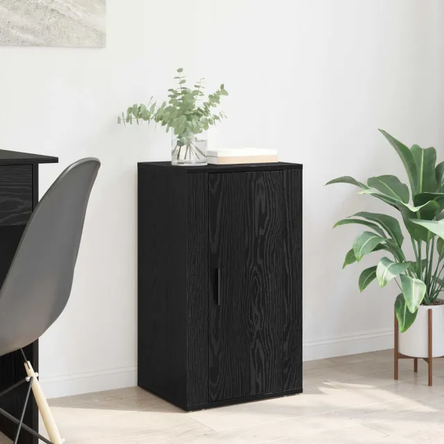 vidaXL Dressoir Zwart Eiken 40 x 33 x 70 cm Bewerkt hout, foto 2