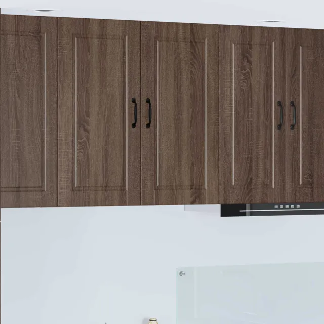 vidaXL Wandkast PORTO Bruin eiken 80 x 31 x 80 cm Bewerkt hout
