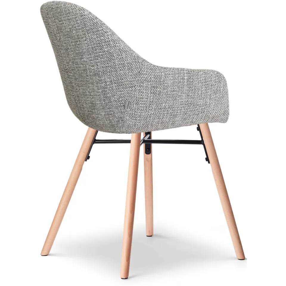 Nolon Nena-Mae eetkamerstoel grijs blend - houten onderstel, foto 3