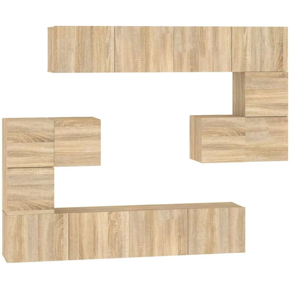 vidaXL Tv-wandmeubel bewerkt hout sonoma eikenkleurig Bruin