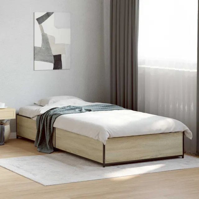 vidaXL Bedframe Sonoma Eiken 80 x 200 cm Bewerkt hout Bruin