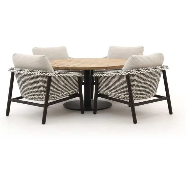 Zavelli Cuore ø 150cm low dining tuinset 5-delig taupe, foto 2