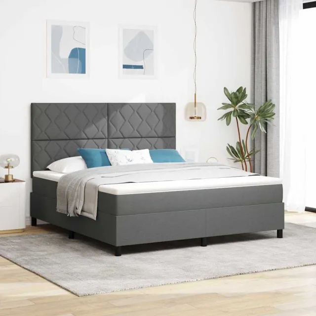 vidaXL Boxspringbed met hoofdeinde Donkergrijs 180 x 200 cm Stof