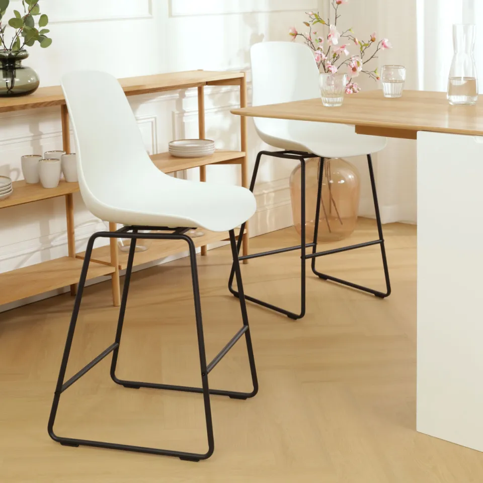 Nolon Nino-Pip barkruk wit - zwart onderstel - 65 cm, foto 2