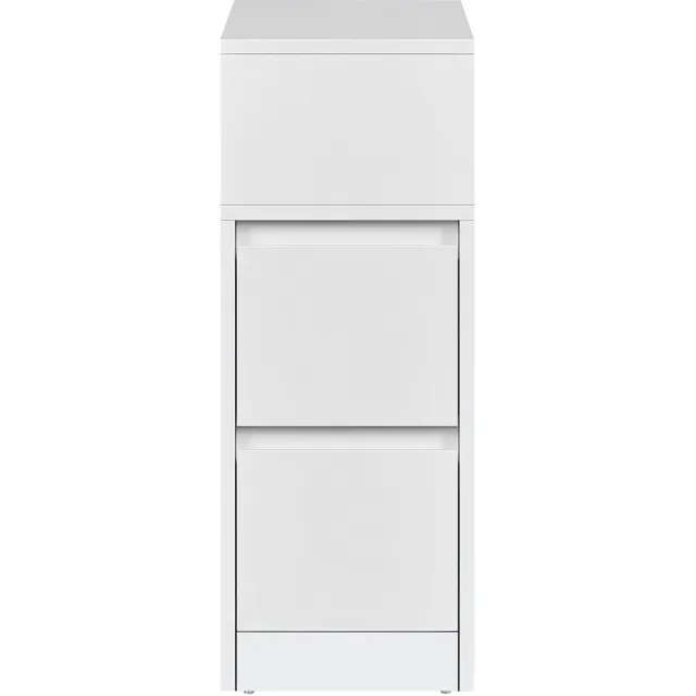 Vasagle Nachtkastje - Smal Bijzettafel met 2 Lades - Open Vak Flexibel te Monteren Wolkenwit