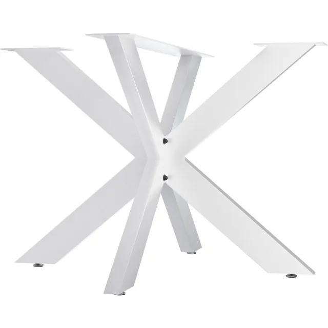 CLP Biloxi tafelpoten - metaal - voor doe-het-zelf - Hoogte 71 cm - Stervormig tafelframe van gepoedercoat staal - wit 100x100 cm