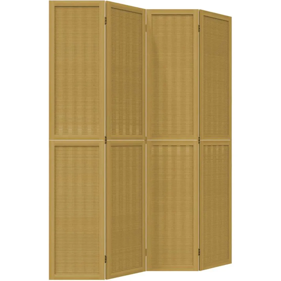 vidaXL Kamerscherm met 4 panelen massief paulowniahout bruin