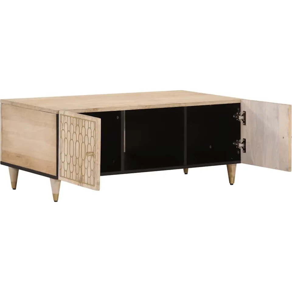 vidaXL Salontafel 100x54x40 cm massief mangohout bruin, foto 3