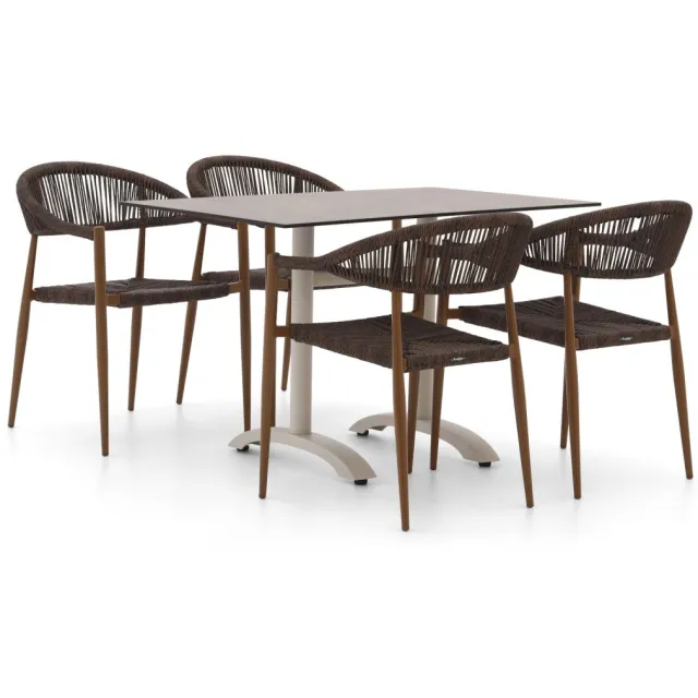 Manifesto Furniture Manifesto Belpasso/Lisio 120cm dining tuinset 5-delig stapelbaar, foto 2