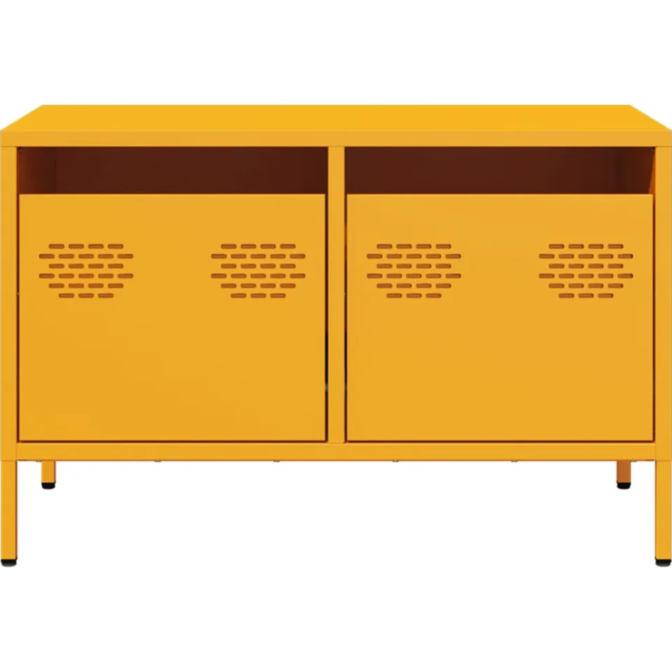 vidaXL Tv-meubel 68x39x43,5 cm koudgewalst staal mosterdgeel, foto 4