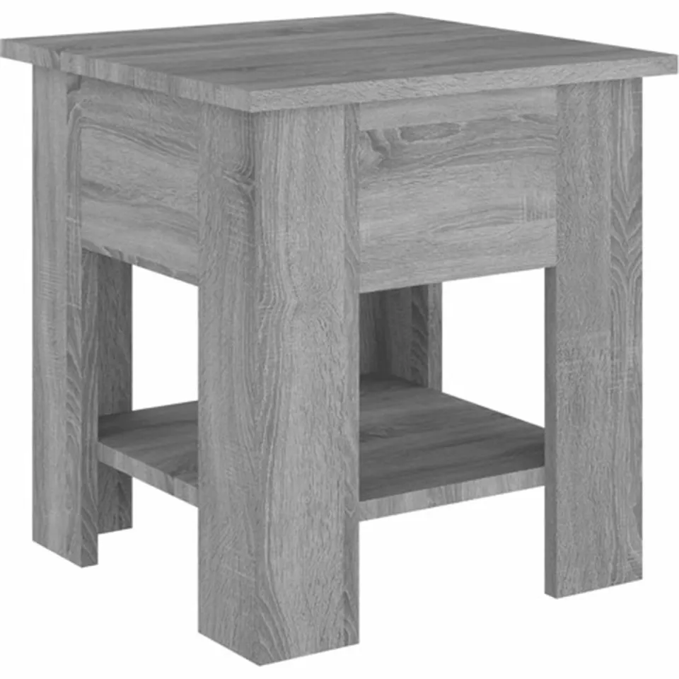 vidaXL Salontafel 40x40x42 cm bewerkt hout grijs sonoma eikenkleurig, foto 3