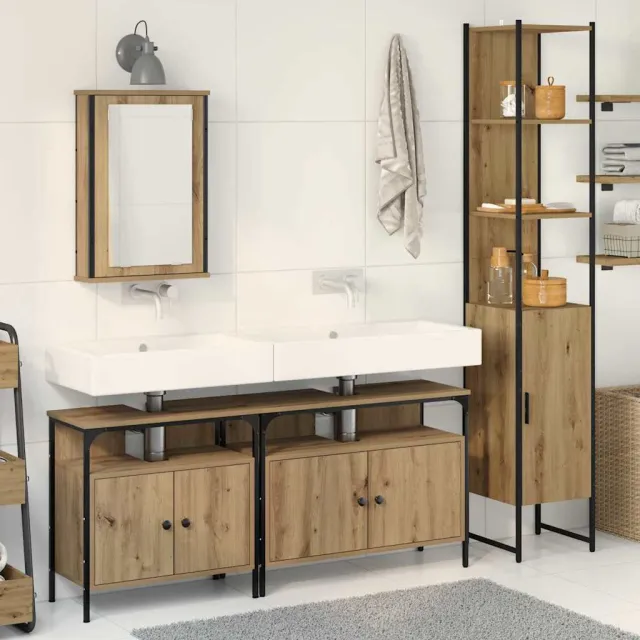 vidaXL Badkamermeubelset 4 st Artisan Eiken 33 x 33 x 185,5 cm Bruin