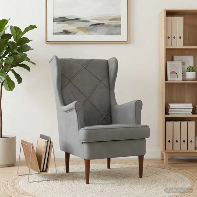 vidaXL Fauteuil Donkergrijs Fluweel