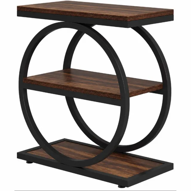 Mura Logistiek Mura Salontafel - Nachtkastje - Bijzettafel - Sidetable - Banktafel - Opbergtafel - 3 Opbergplanken - 65cm Hoogte - Bruin