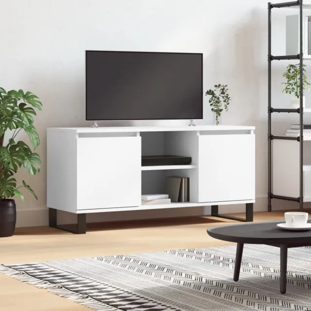 vidaXL Tv-meubel 104x35x50 cm bewerkt hout wit, foto 2