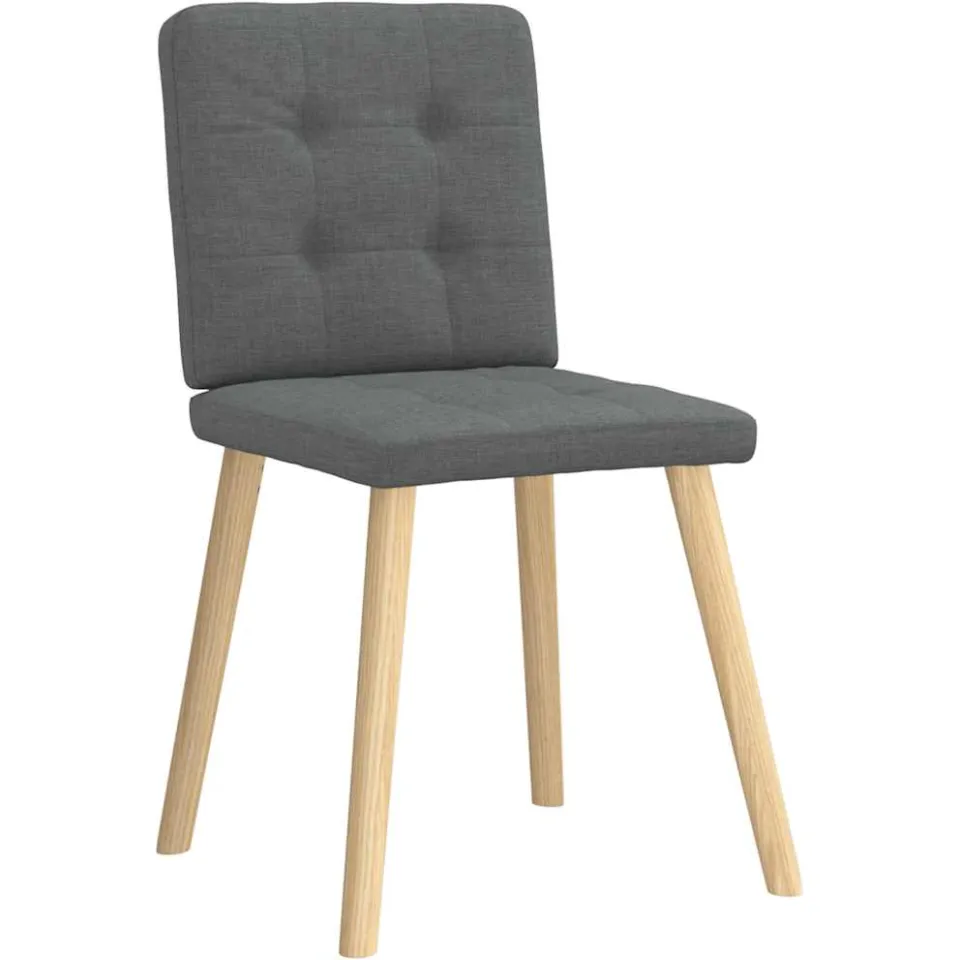 vidaXL Eetkamerstoelen 4 st stof donkergrijs