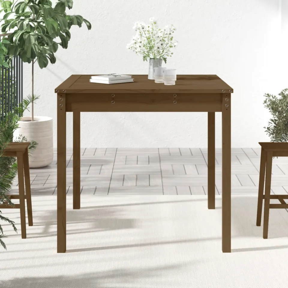 vidaXL Tuintafel 82,5x82,5x76 cm massief grenenhout honingbruin bruin, foto 3