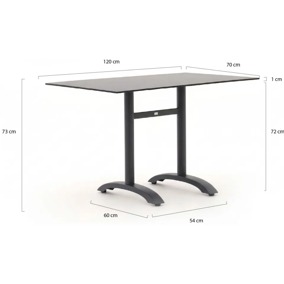 Bellagio tuinmeubelen Bellagio Lisio tuintafel 120x70x73cm grijs, foto 2
