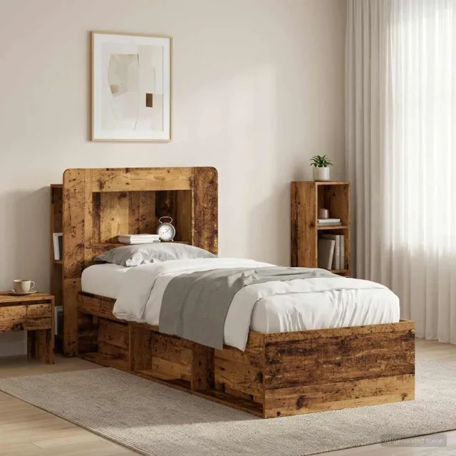 vidaXL Hoofdbordkast met opslag Oud hout Geconstrueerd hout Bruin