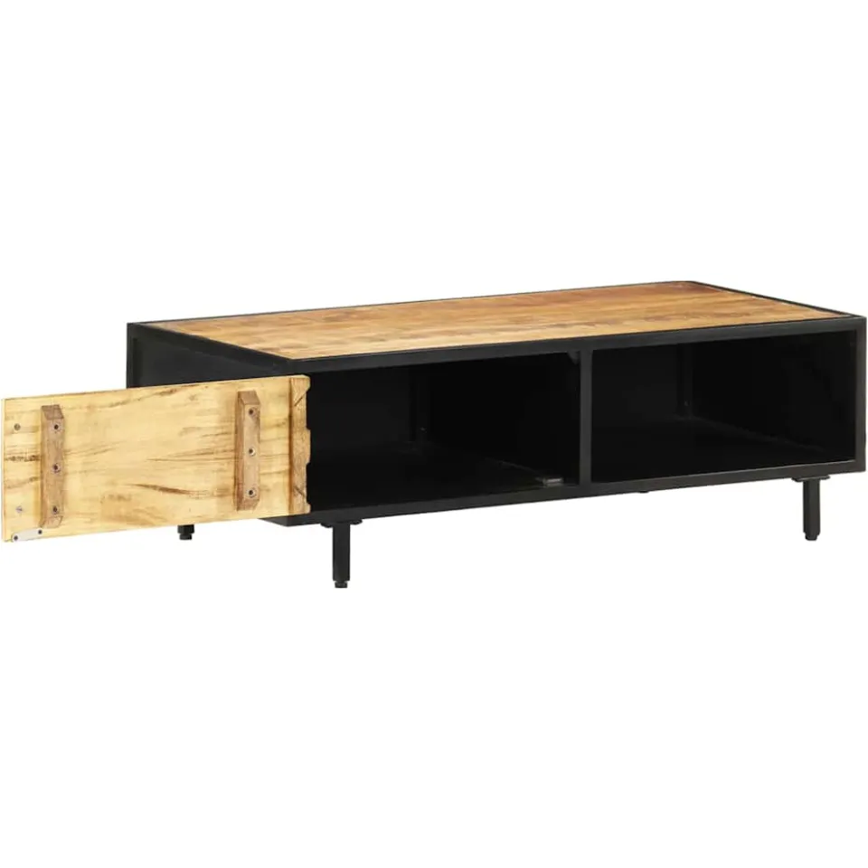 vidaXL Salontafel 105x50x35 cm ruw mangohout bruin, foto 3