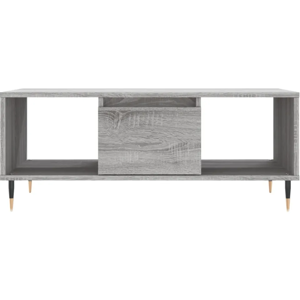 vidaXL Salontafel 90x50x36,5 cm bewerkt hout grijs sonoma