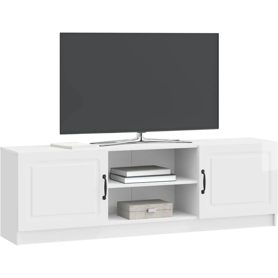 vidaXL Tv-meubel 150 x 31 x 47 cm Hoogglans Wit Bewerkt hout
