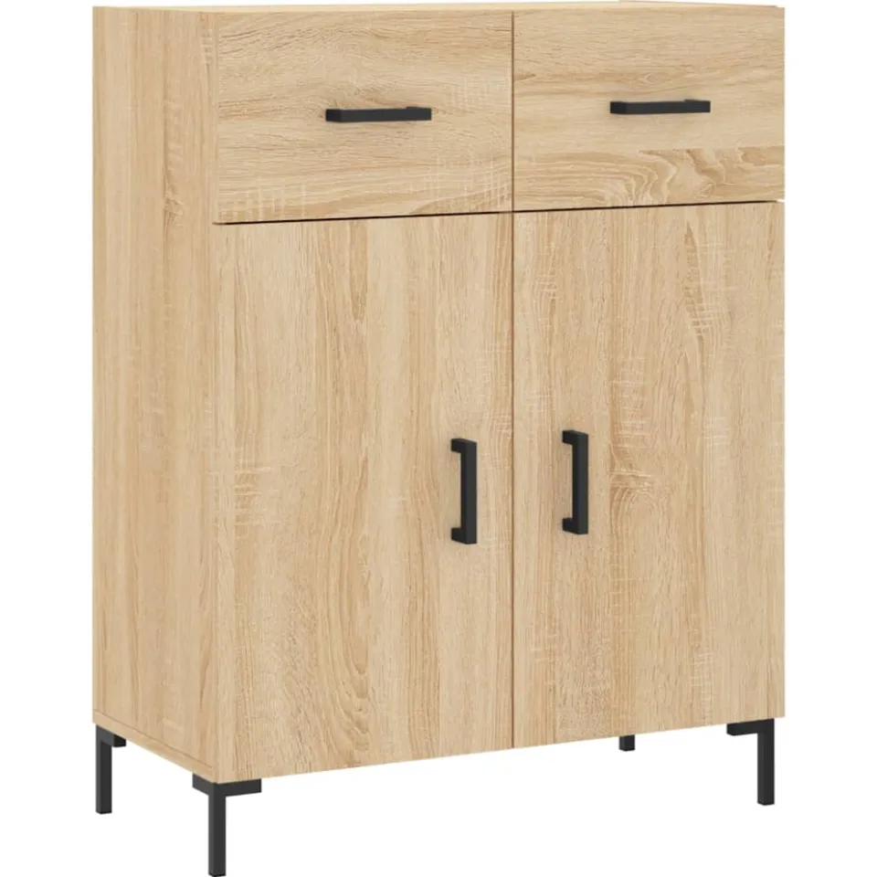 vidaXL Dressoir 69,5x34x90 cm bewerkt hout sonoma eikenkleurig, foto 3