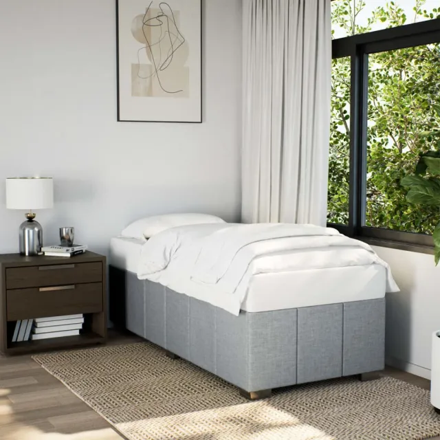 vidaXL Bedframe zonder matras 80x200 cm stof lichtgrijs grijs