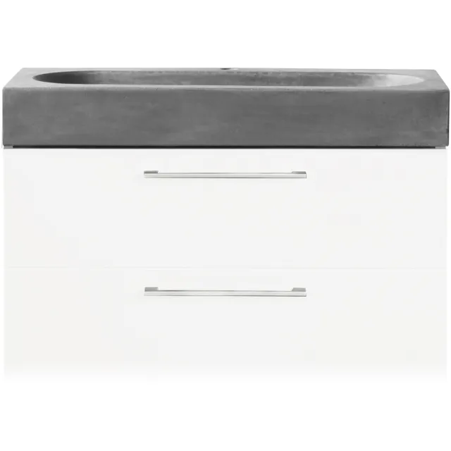 Differnz Badkamermeubelset Differnz Somero Met Beton Wastafel 60 cm Hoogglans Wit