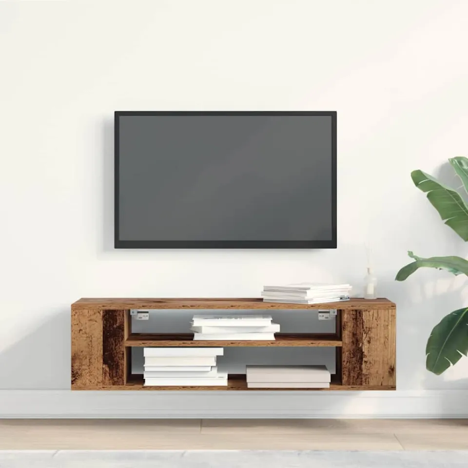 vidaXL TV-kast 100 x 30 x 26,5 cm Oud hout Bewerkt hout bruin, foto 4