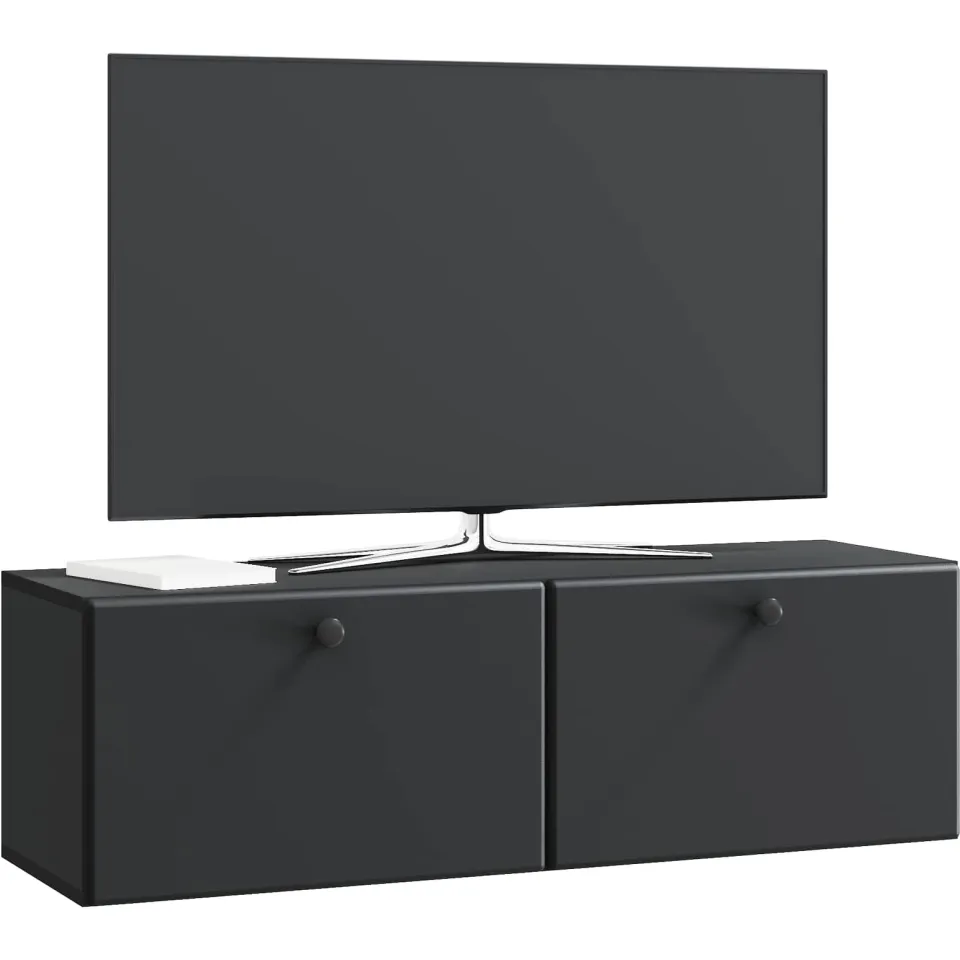 vidaXL Wandbeugel TV-kast 98 x 31 x 30 cm Zwart Bewerkt hout, foto 3