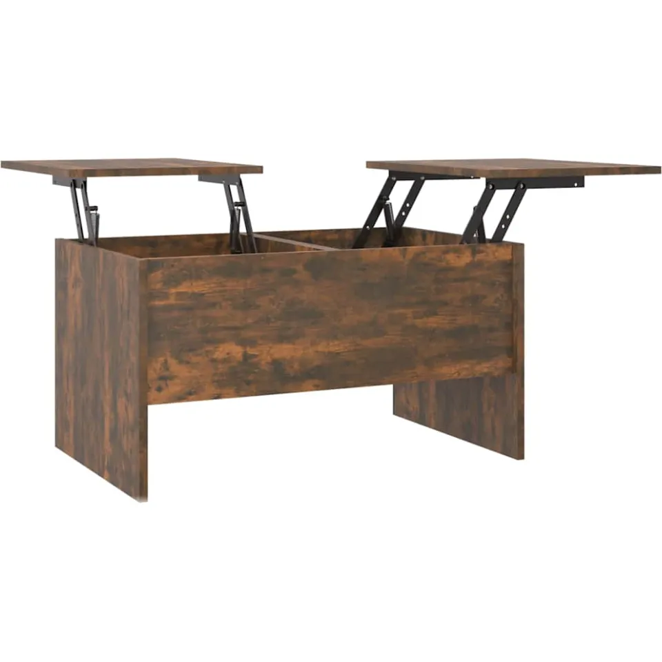 vidaXL Salontafel 80x50x42,5 cm bewerkt hout gerookt eikenkleurig Bruin