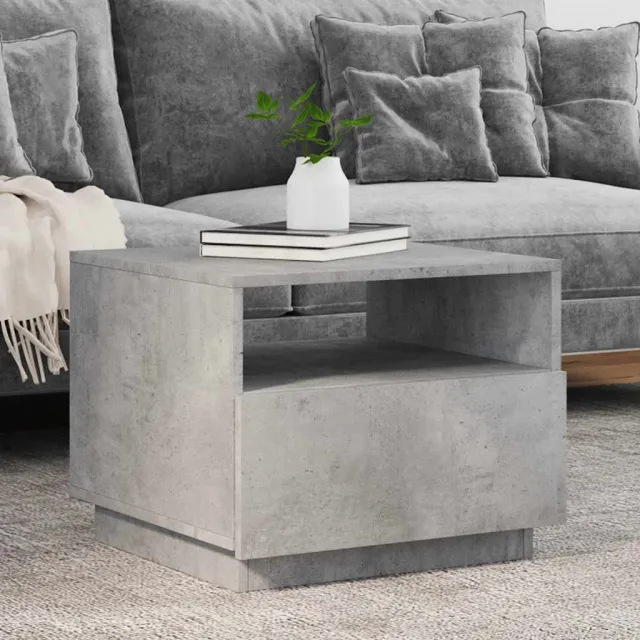 vidaXL Salontafel met LED-verlichting 50x49x40 cm betongrijs grijs, foto 2