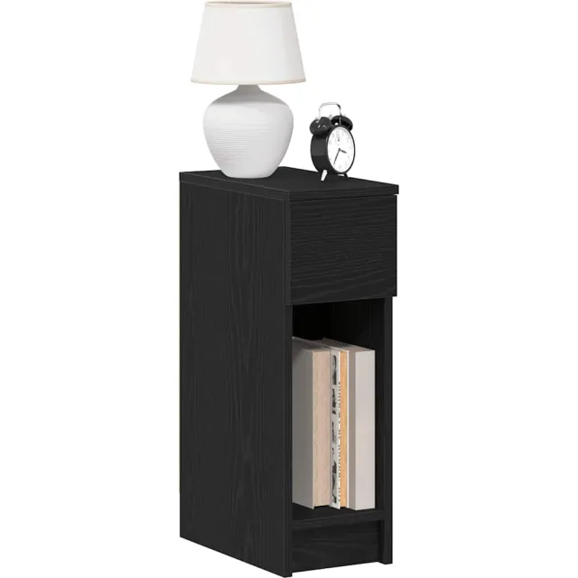 vidaXL Nachtkastjes 2 st met lade 20x36x60 cm zwart eikenkleurig