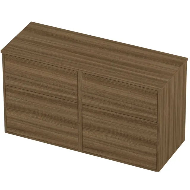 Proline Deck Badmeubelset Voor Grepen Asymmetrisch Kader 120x46x67 cm Caramel Walnut Houtlook
