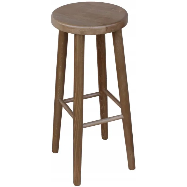 Metdrew Houten barkruk 73 cm hoog, eikenkleur, massief beukenhout