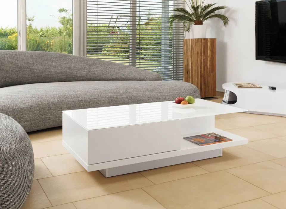 salontafel Caminha hoogglans wit, foto 6