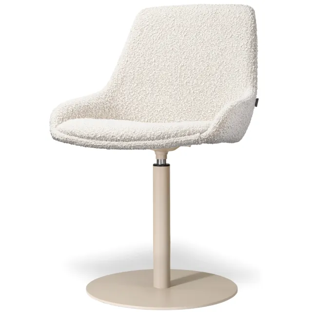 Nolon Niva-Isa draaibare tulp eetkamerstoel bouclé beige - beige onderstel, foto 2